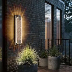 camuucci Dusk to Dawn Outdoor Light, 23.6 Inch LED Porch Lights Outdoor Waterproof Modern Outside Sconce Wall Mount for Doorway Hallway Porch Patio Yard Doorway Bronze -